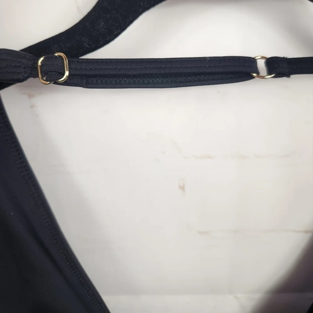 Summersalt Halter Plunge V-Neck Beach Vacation One-Piece Swimsuit Black 14